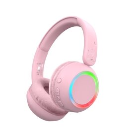 Lalarma Draadloze koptelefoon met discolicht roze