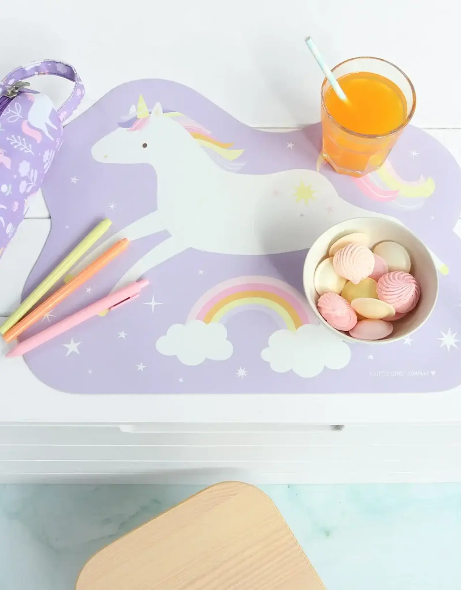 A Little Lovely Company Placemat Jumping Unicorn