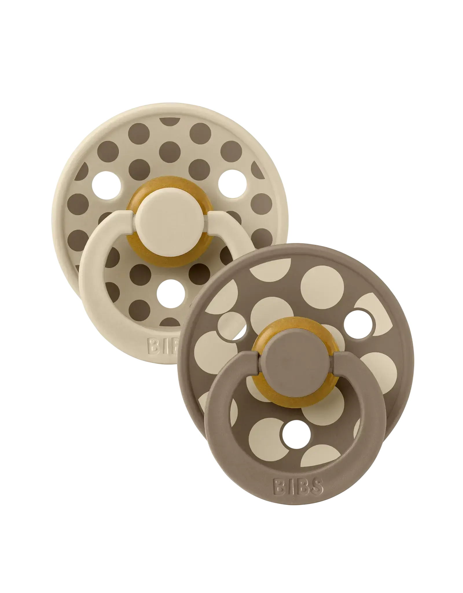 BIBS Fopspeen set BIBS Studio Colour Polka Vanilla / Dark Oak
