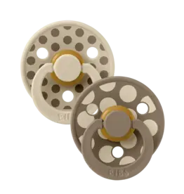 BIBS Fopspeen set BIBS Studio Colour Polka Vanilla / Dark Oak