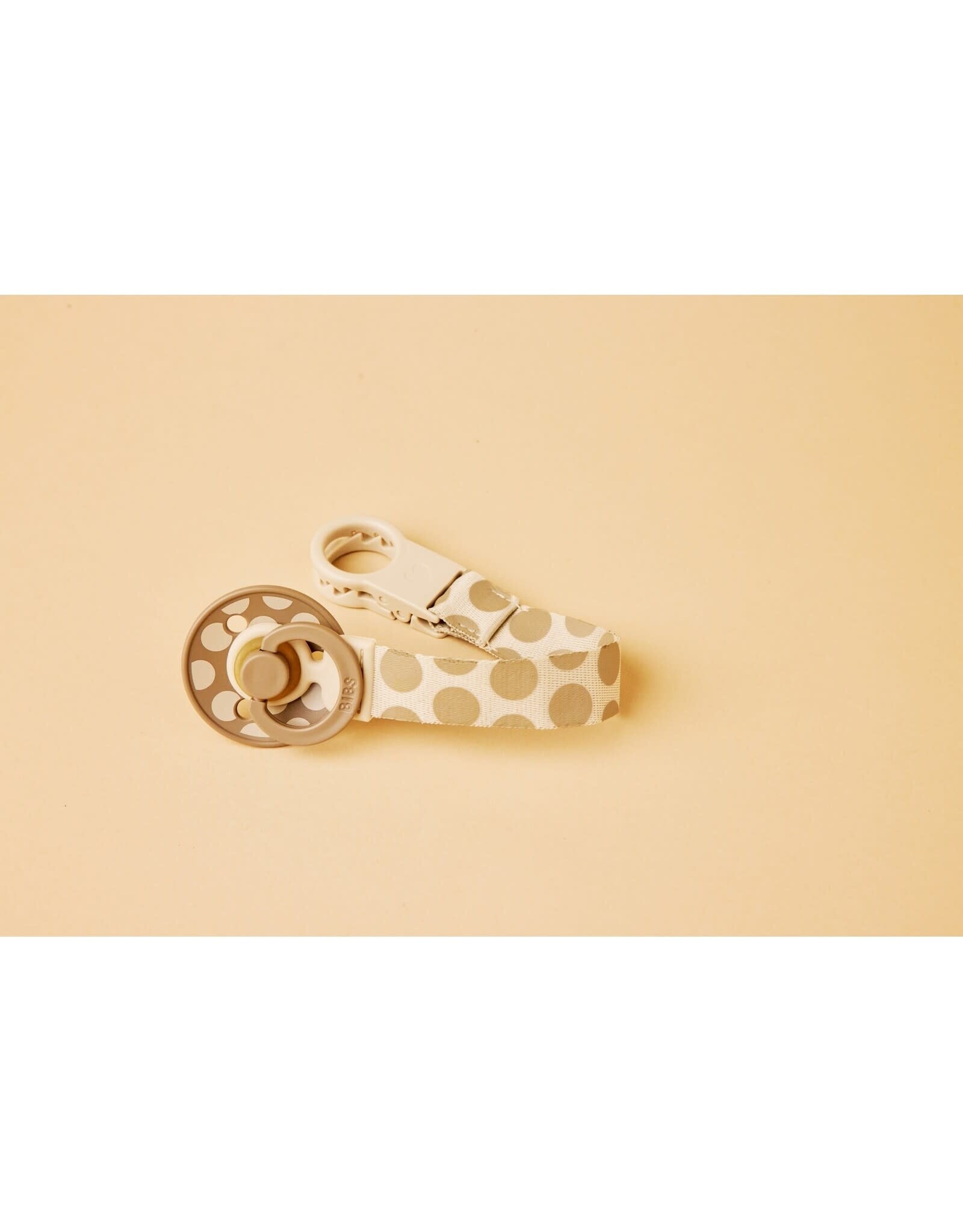 BIBS Speenclip LOOP Polka Mega Vanilla / Dark Oak