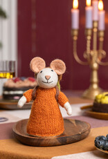 Sjaal met Verhaal Muis Wandelaar Cognac
