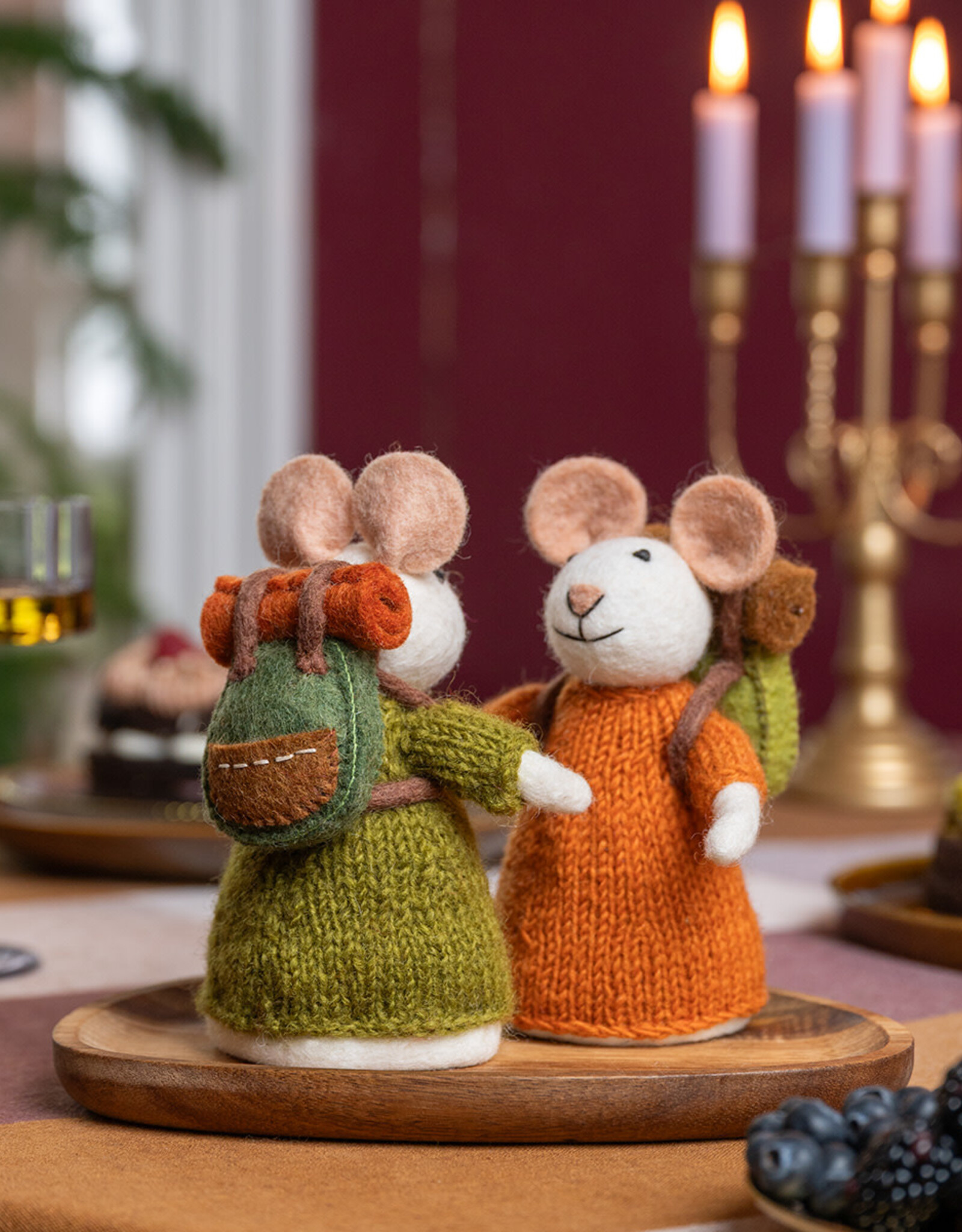 Sjaal met Verhaal Muis Wandelaar Lichtgroen