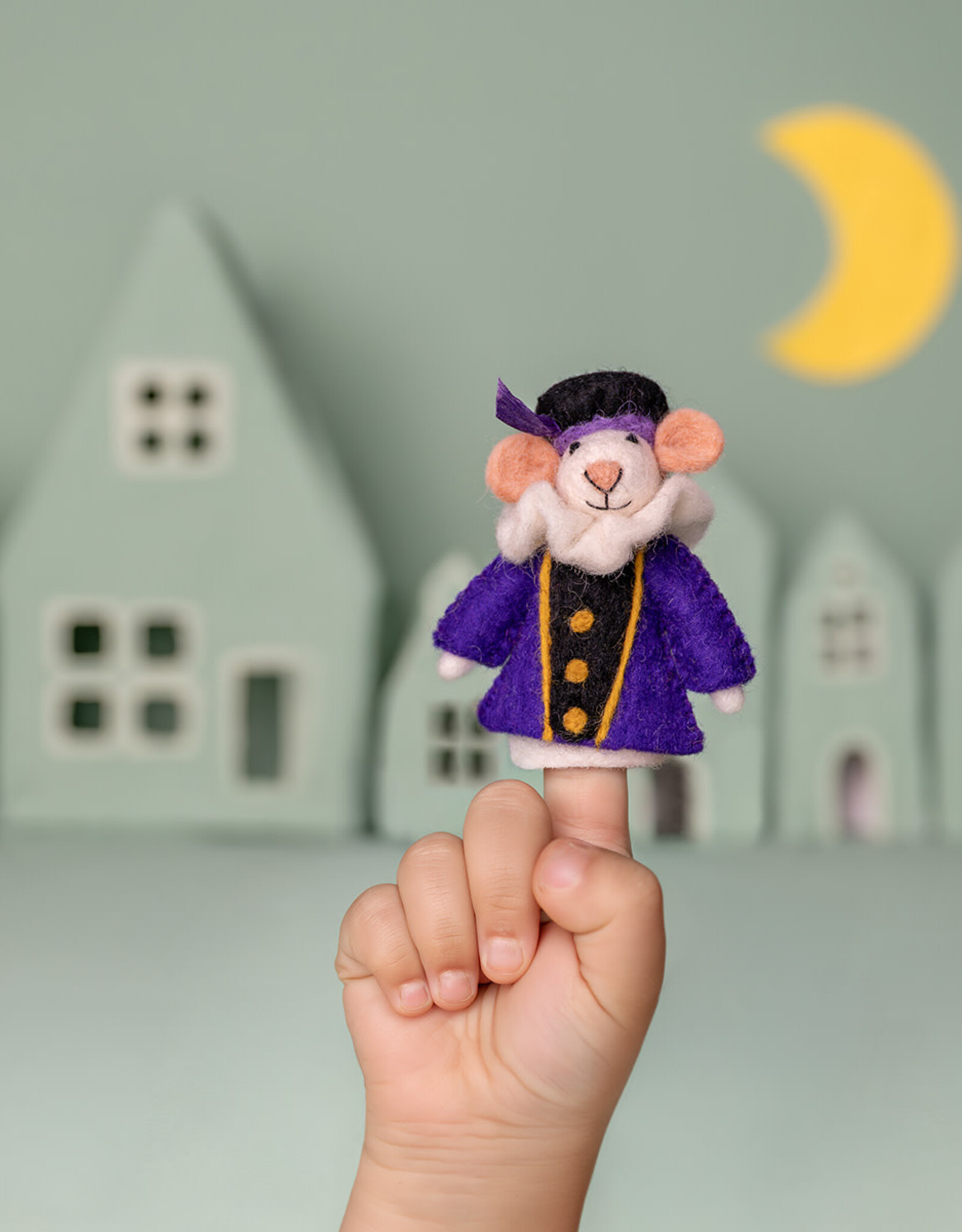 Sjaal met Verhaal Vingerpopje Muis Pietermuis Paars