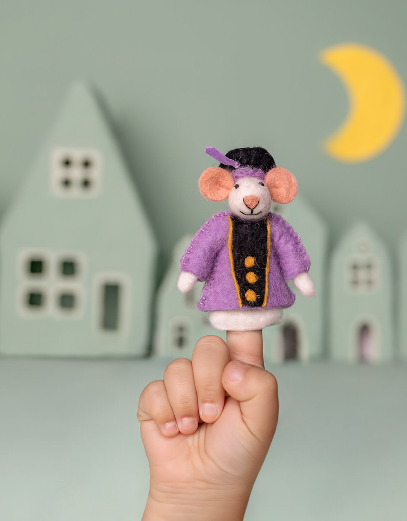 Sjaal met Verhaal Vingerpopje Muis Pietermuis Lila