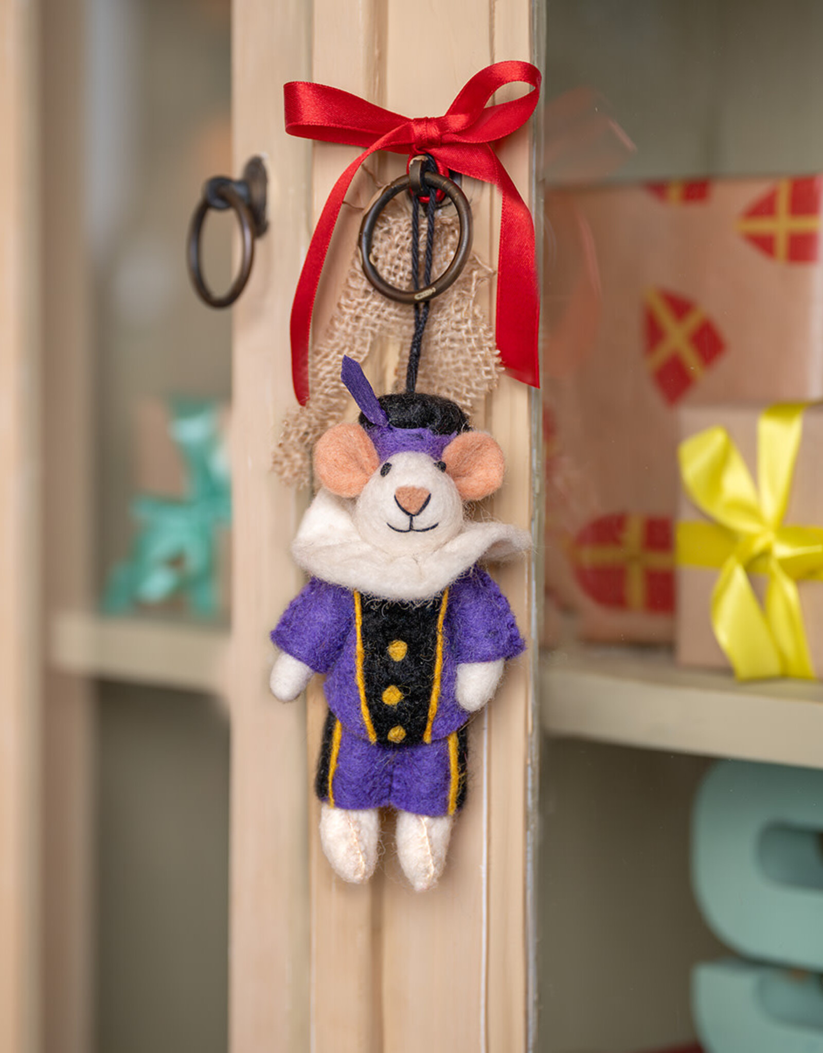 Sjaal met Verhaal Hanger Muis Pietermuis Paars