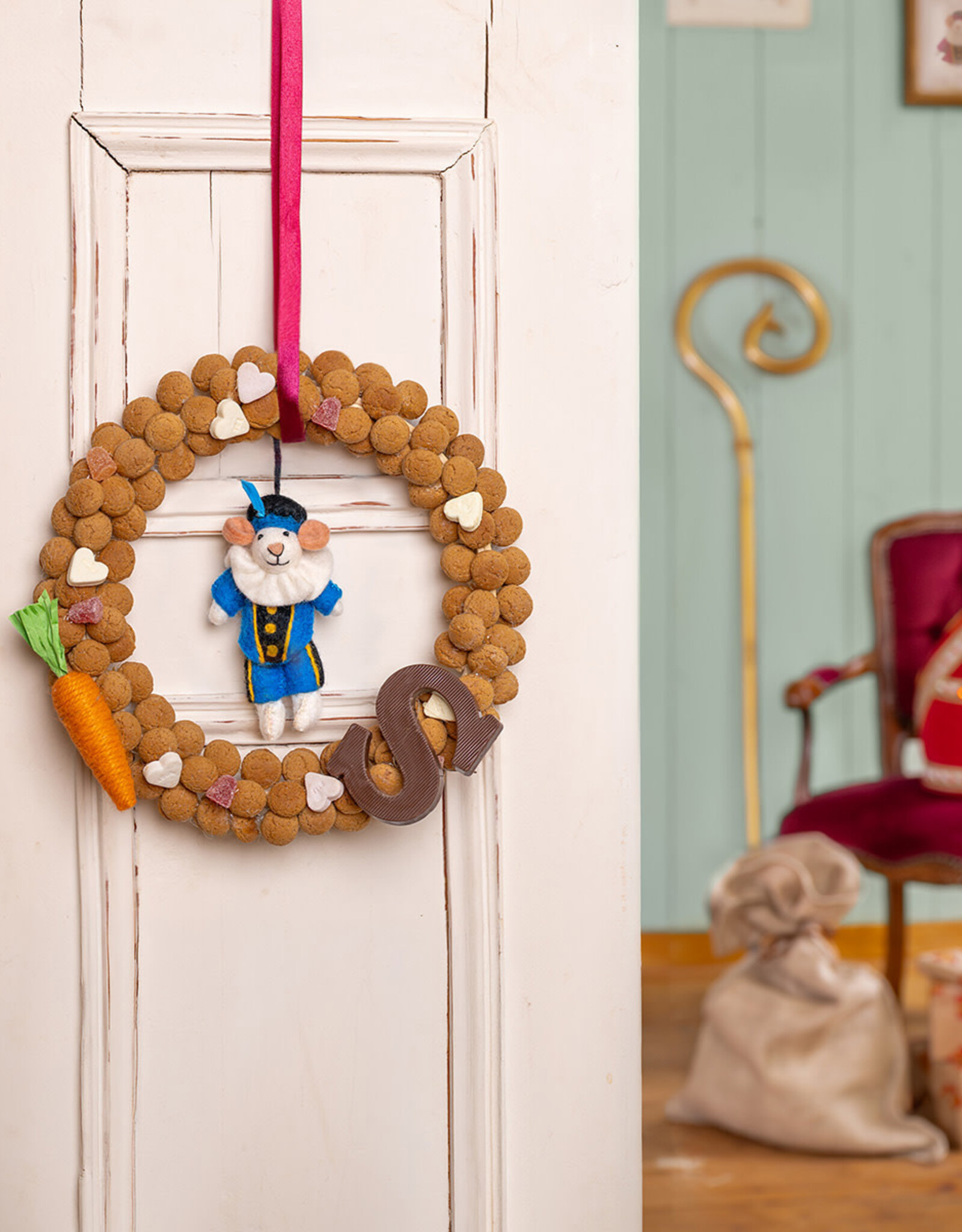 Sjaal met Verhaal Hanger Muis Pietermuis Blauw