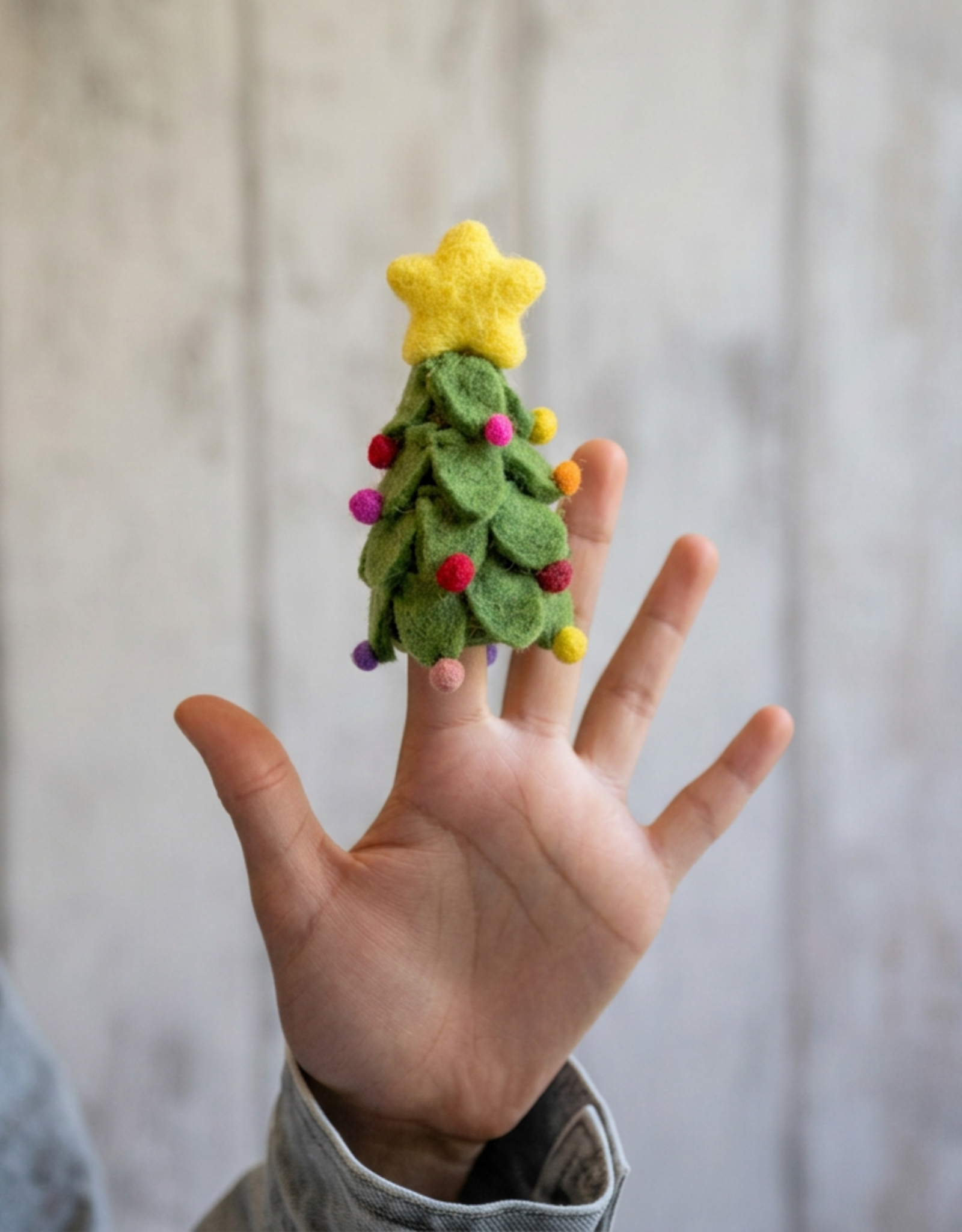 Sjaal met Verhaal Vingerpopje Kerstboom Multicolor