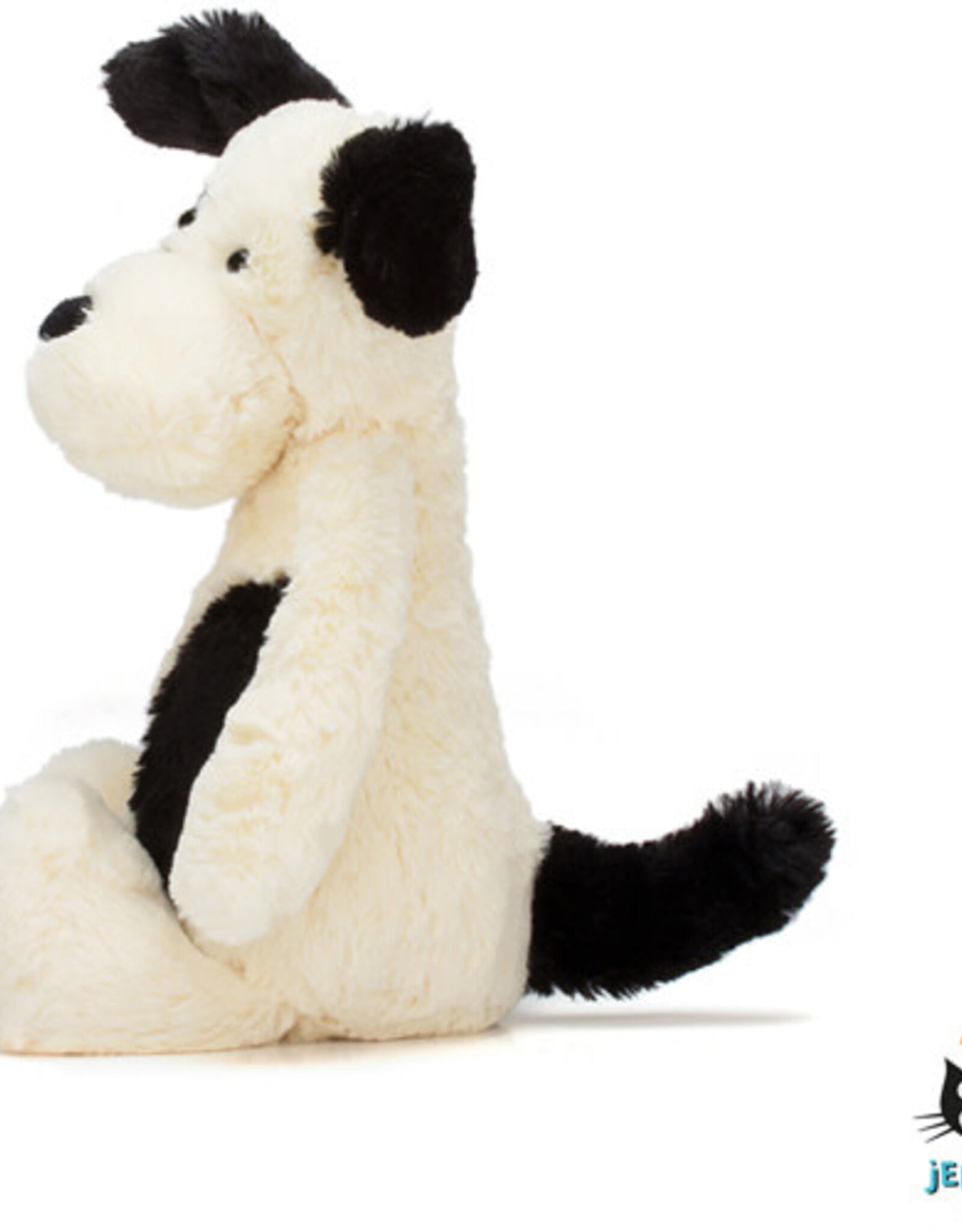 Jellycat Bashful Rufferty Black&Cream Puppy