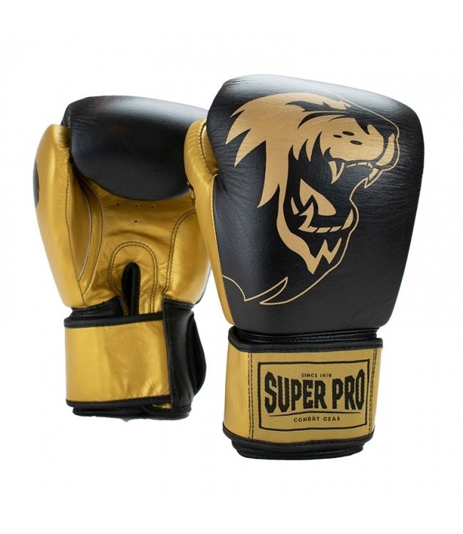 Super Pro Combat Gear Boxing Bag Gloves Undisputed Black/Gold - Fightstyle | 