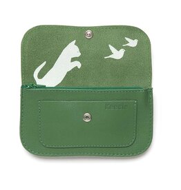Keecie Cat Chase Medium Wallet, Forest