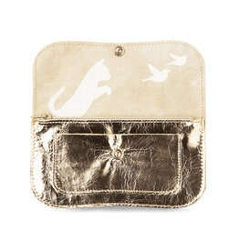 Keecie Cat Chase Medium Wallet, Gold