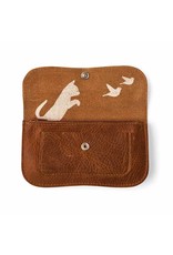 Keecie Cat Chase Medium Wallet, Cognac used look