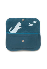 Keecie Cat Chase Medium Wallet, Faded blue