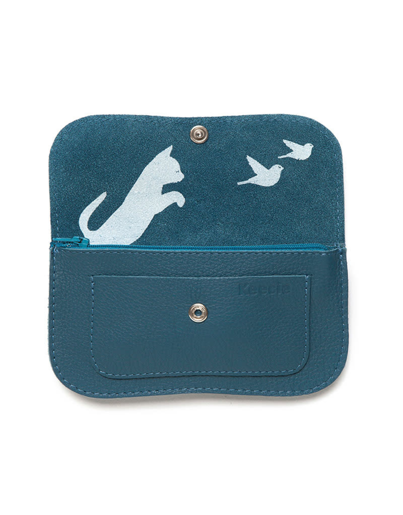 Keecie Cat Chase Medium Wallet, Faded blue