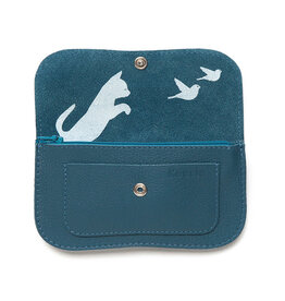 Keecie Cat Chase Medium Wallet, Faded blue