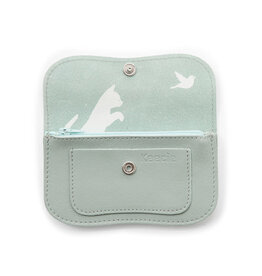 Keecie Cat Chase Small Wallet, Dusty green