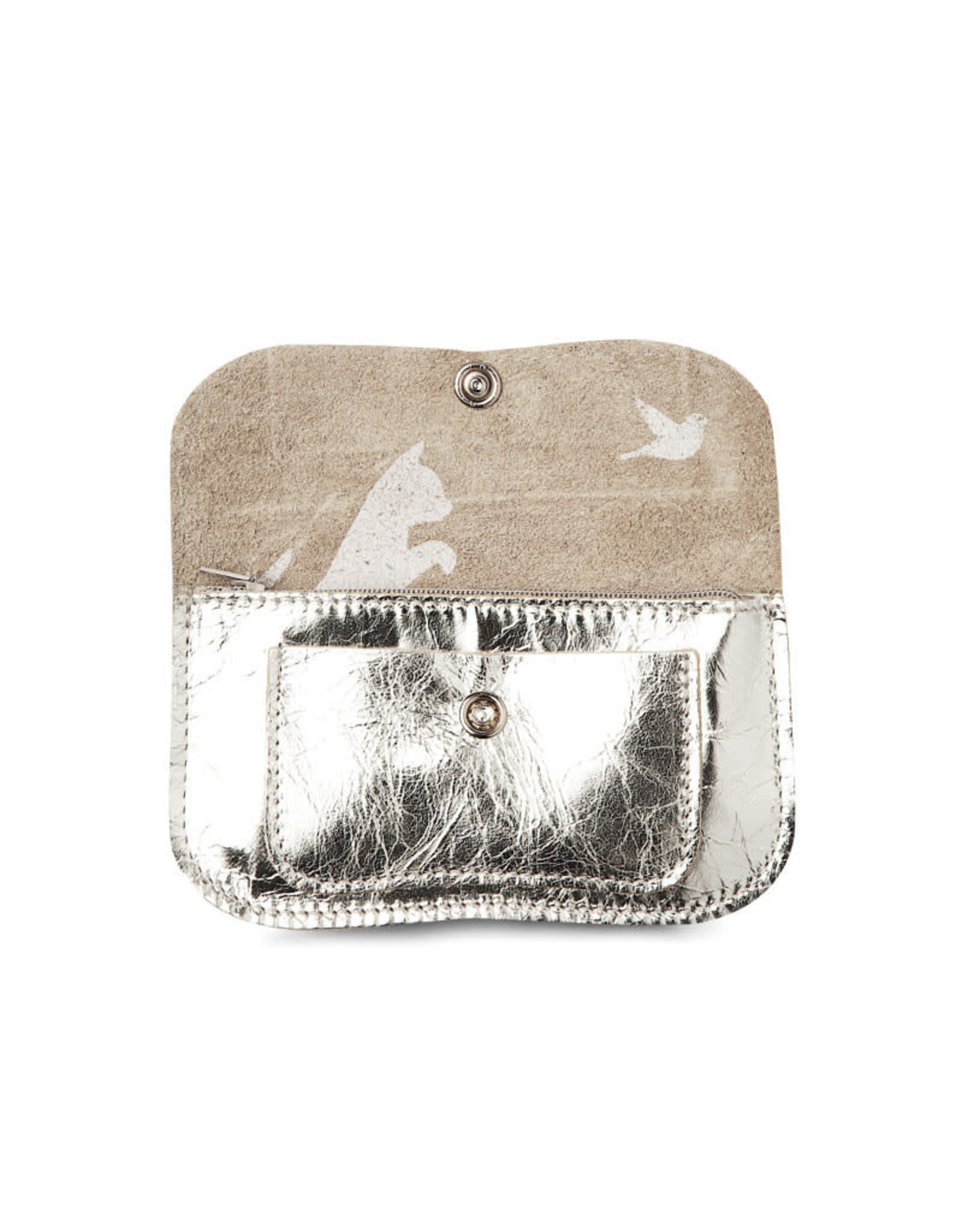 Keecie Cat Chase Small Wallet,  Silver