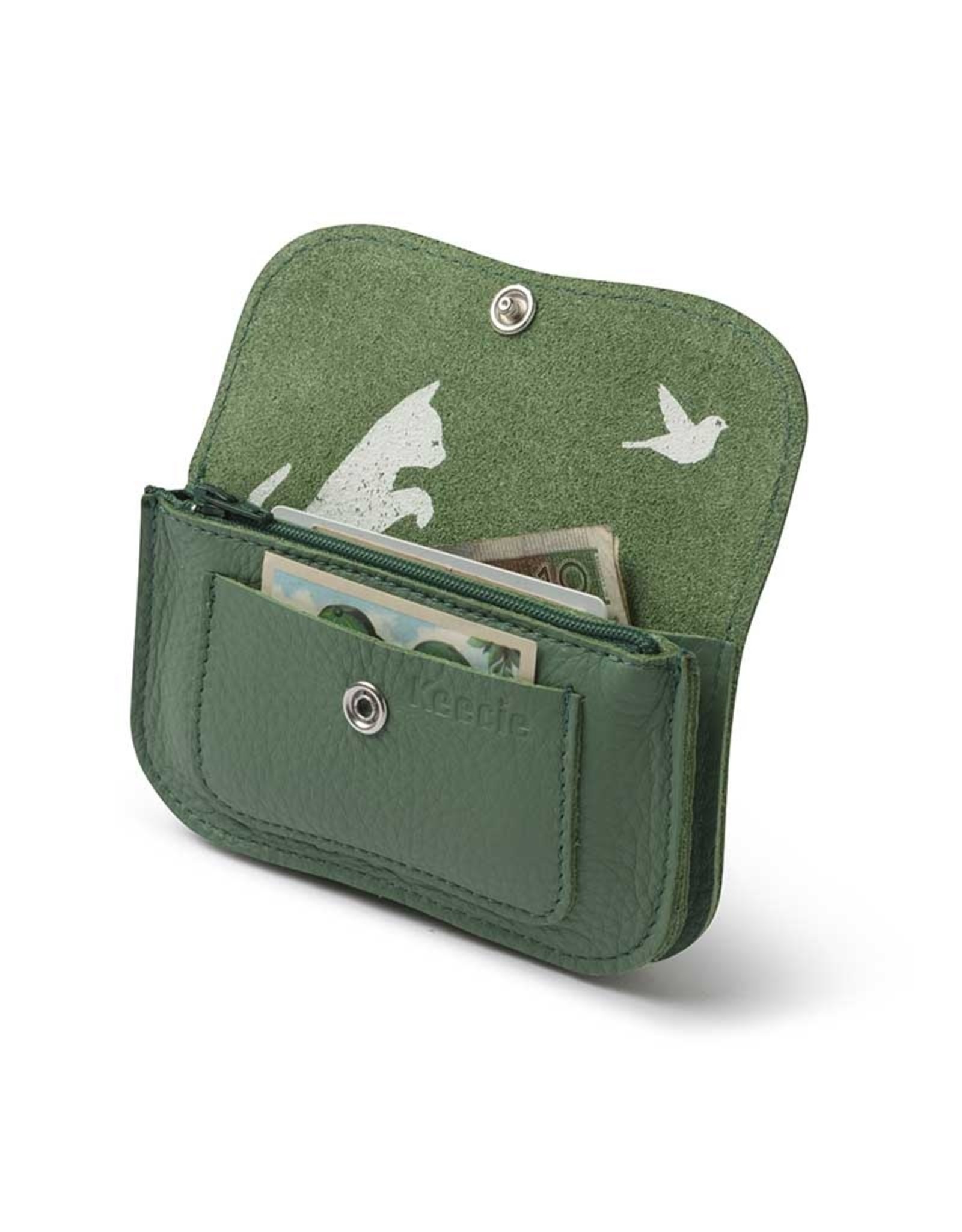 Keecie Cat Chase Small Wallet, Forest