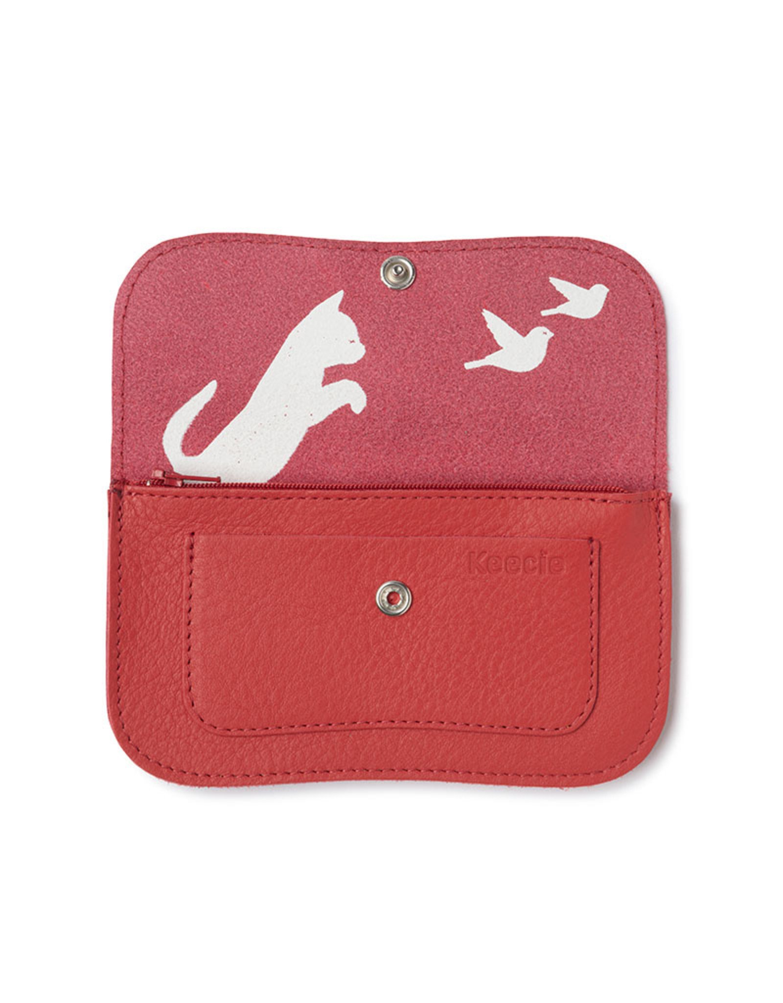 Keecie Cat Chase Medium Wallet, Coral