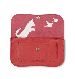 Keecie Cat Chase Medium Wallet, Coral