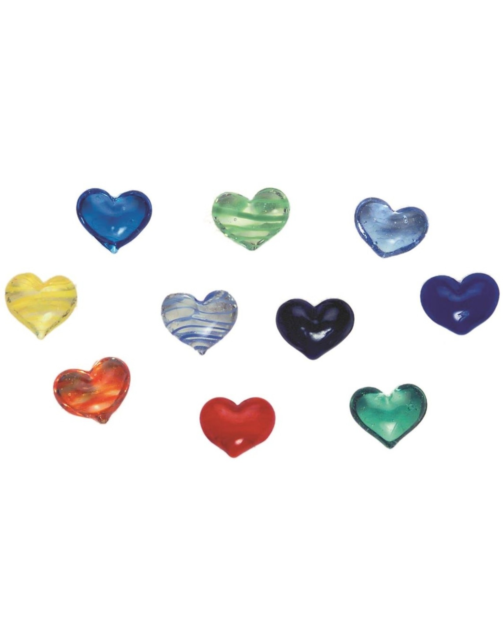 Raeder Klein gelukje - Glazen Hartje - Verschillende kleuren -  3,4 x 3,4 cm