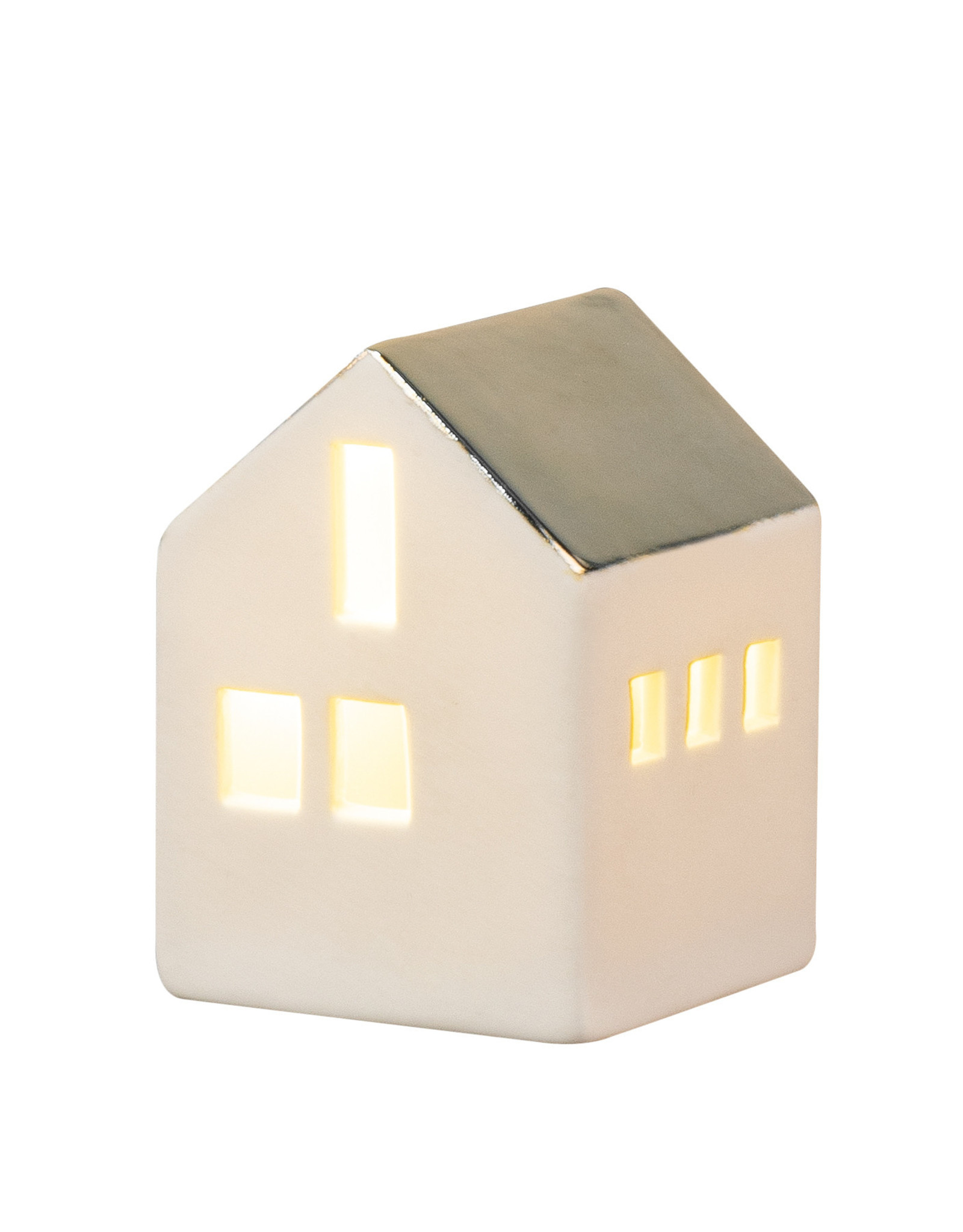 Raeder Mini Huisje met Gouden Dak -  L - LED - 5 x 5 x 7cm