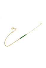 Nadja Carlotti Armband Stella - Vert - Messing verguld  - Lengt 16 cm + 2 cm - Tube 2 x 0,2 cm