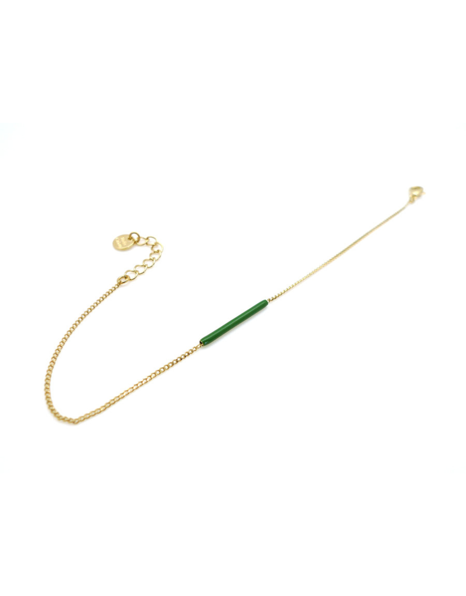 Nadja Carlotti Armband Stella - Vert - Messing verguld  - Lengt 16 cm + 2 cm - Tube 2 x 0,2 cm