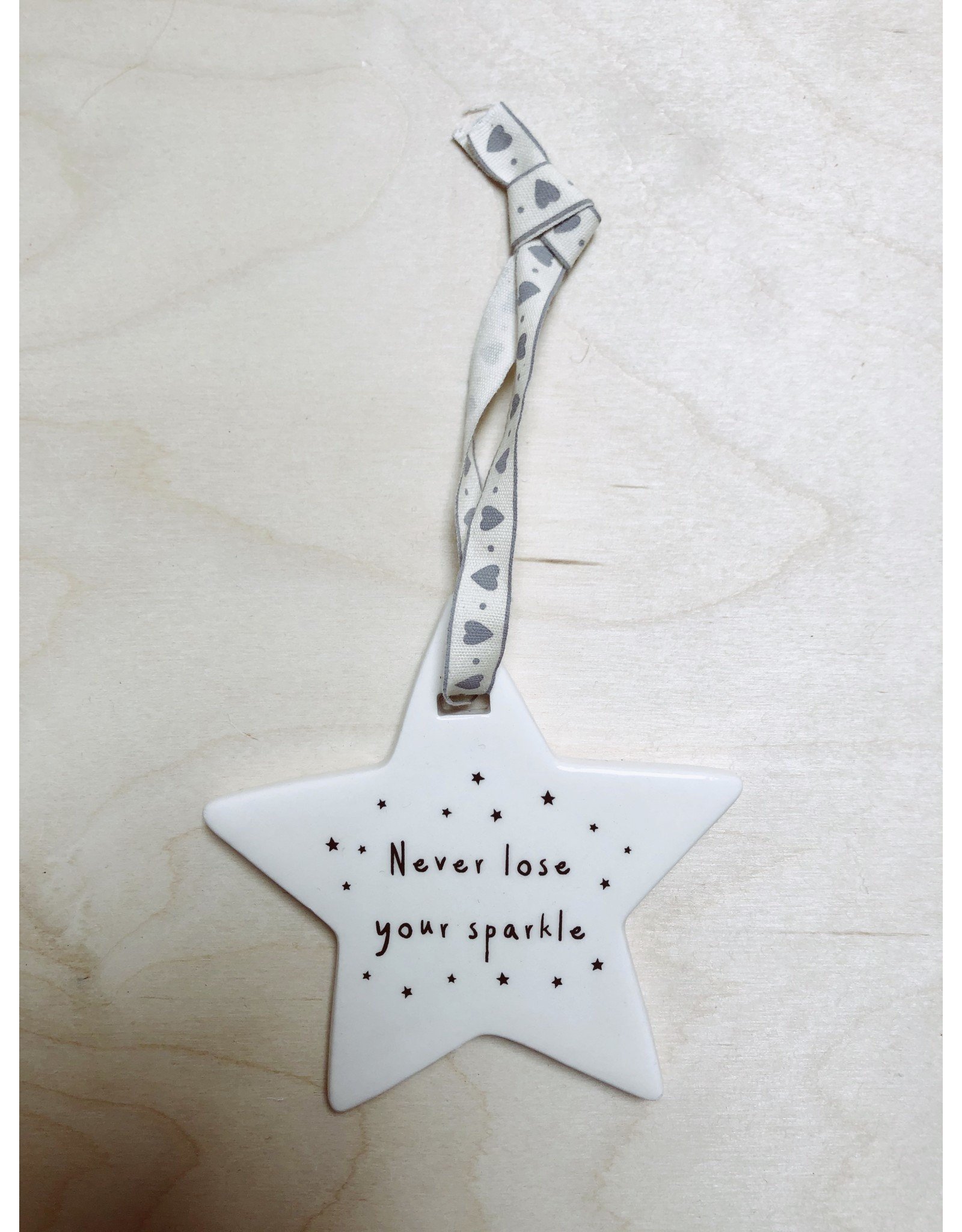 Sent and Meant Hanger Ster - Sparkle - Porselein - 9 x 9 cm
