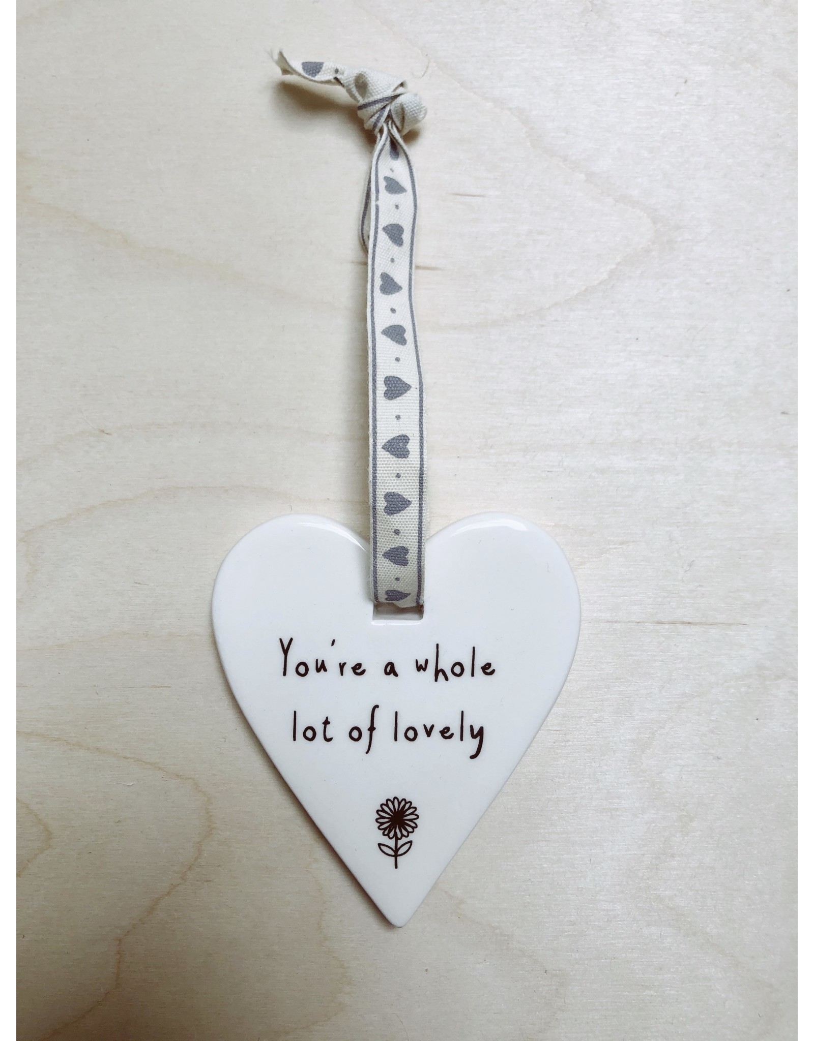 Sent and Meant Hanger Hartje - Lot of love - Porselein - 7,5 x 7 cm