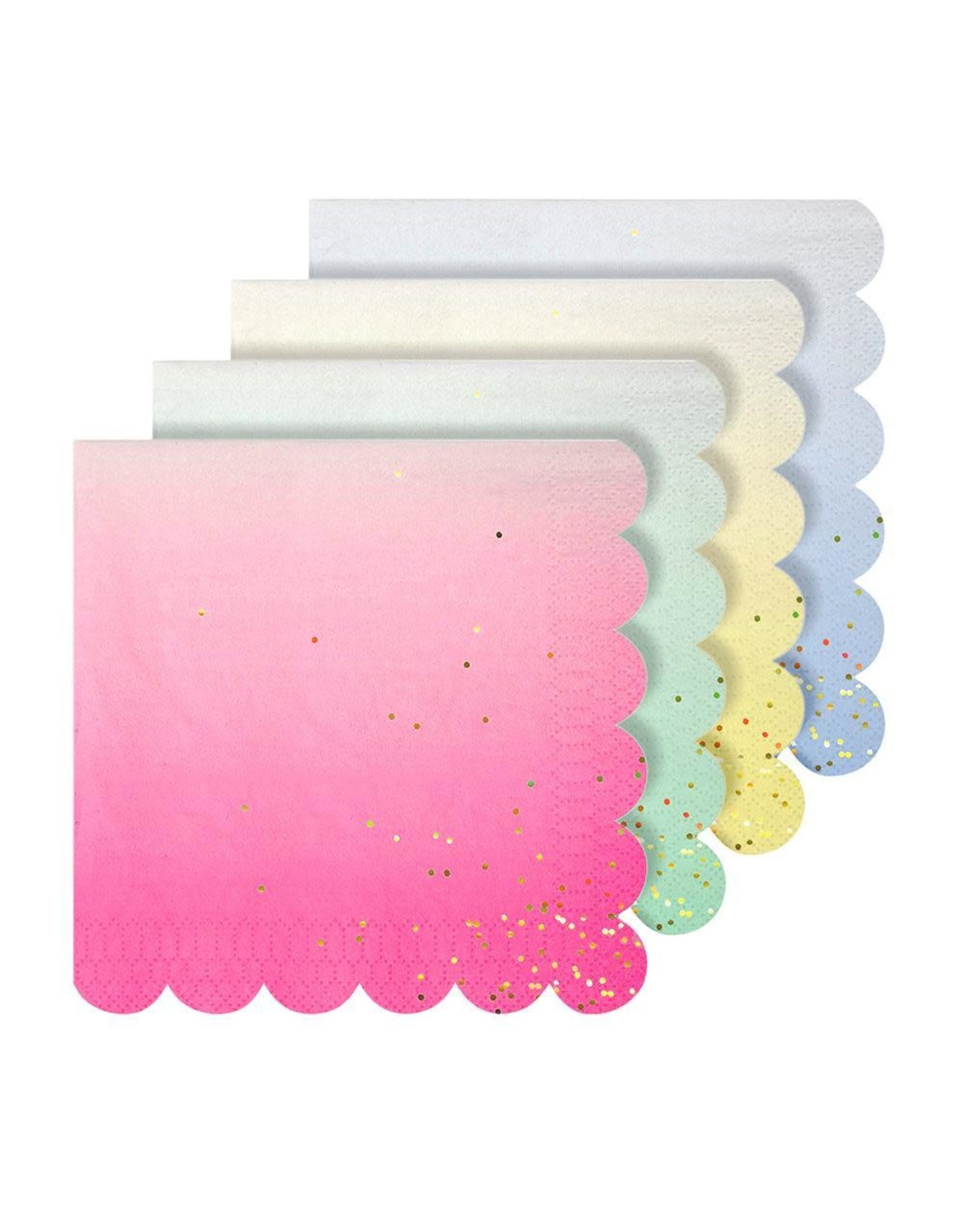 Meri Meri Servetten L - Multi Pastel met Glitter - 16st - 13 x 13 cm