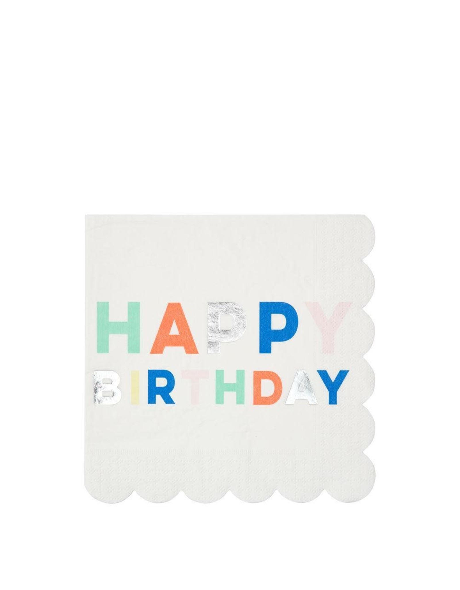 Meri Meri Servetten -  HBD Neon - 16st - 13 x 13 cm