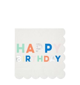 Meri Meri Servetten -  HBD Neon - 16st - 13 x 13 cm