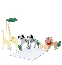 Meri Meri Wenskaart - Safari Baby Card + Envelope   - Congratulations