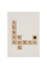 Raeder Wenskaart - Happy Birthday Scrabble - Dubbele kaart met envelop