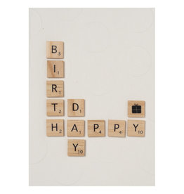 Raeder Wenskaart - Happy Birthday Scrabble - Dubbele kaart met envelop