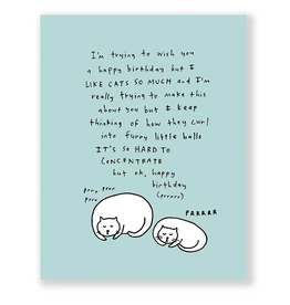 Eat Mielies Wenskaart - Cats Happy Birthday  - Dubbele Kaart + Envelop - 11,5 x 16,5 - Blanco