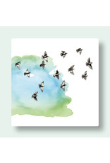 Zintenz Wenskaart - Trekvogels - Postkaart + envelop - Blanco - 13,5x13,5