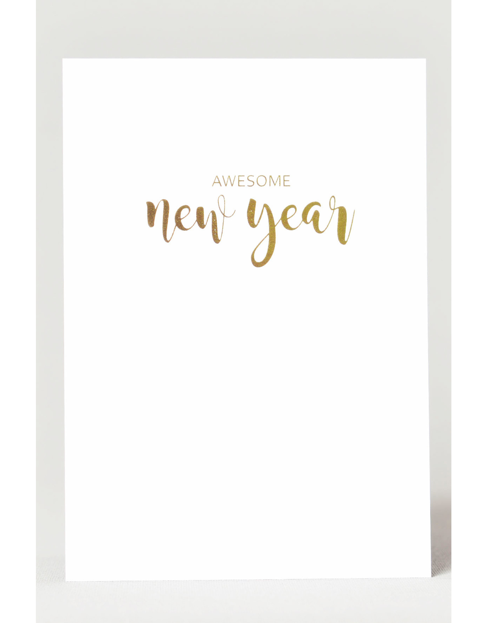 Mus in een Plas Wenskaart - Kerst - goudfolie - Awesome new year- postkaart dik papier met envelop