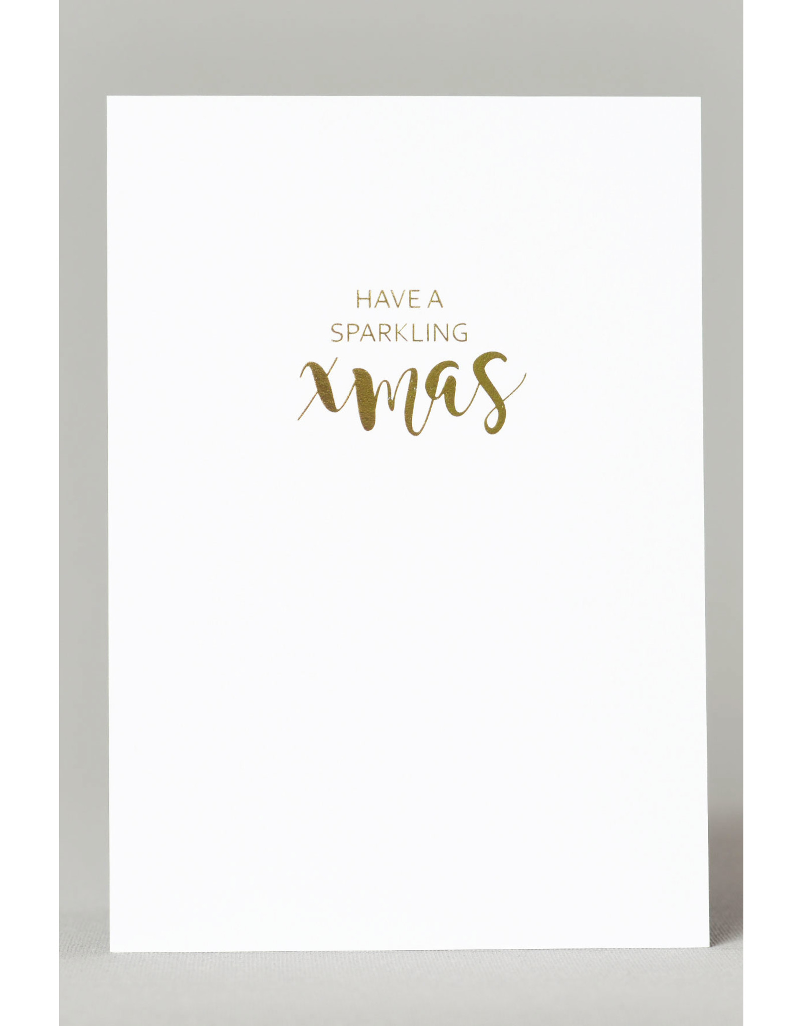 Mus in een Plas Wenskaart - Kerst - goudfolie - Have a sparkling Xmas - postkaart dik papier met envelop