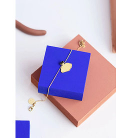 Judith Benita Armband Myrrhe mini - Swarovski  zwart  -  Messing Verguld - Lengte 17cm