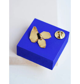 Judith Benita Broche Myrrhe  - Swarovski  zwart  -  Messing Verguld