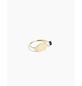 Judith Benita Ring Myrrhe  - M55 - Swarovski  zwart  -  Messing Verguld