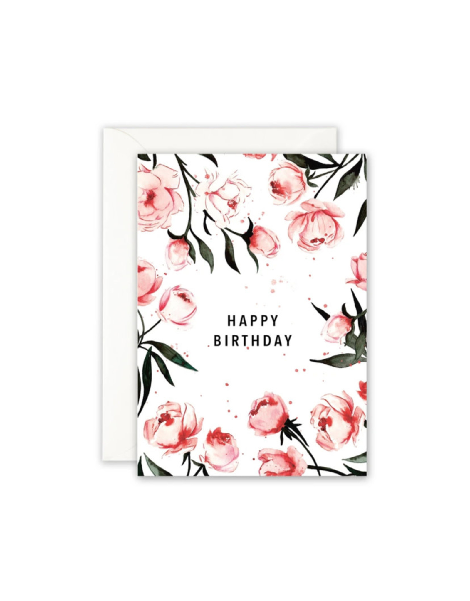 Leo La Douce Wenskaart - Happy birthdays Roses - Dubbele kaart + Envelope