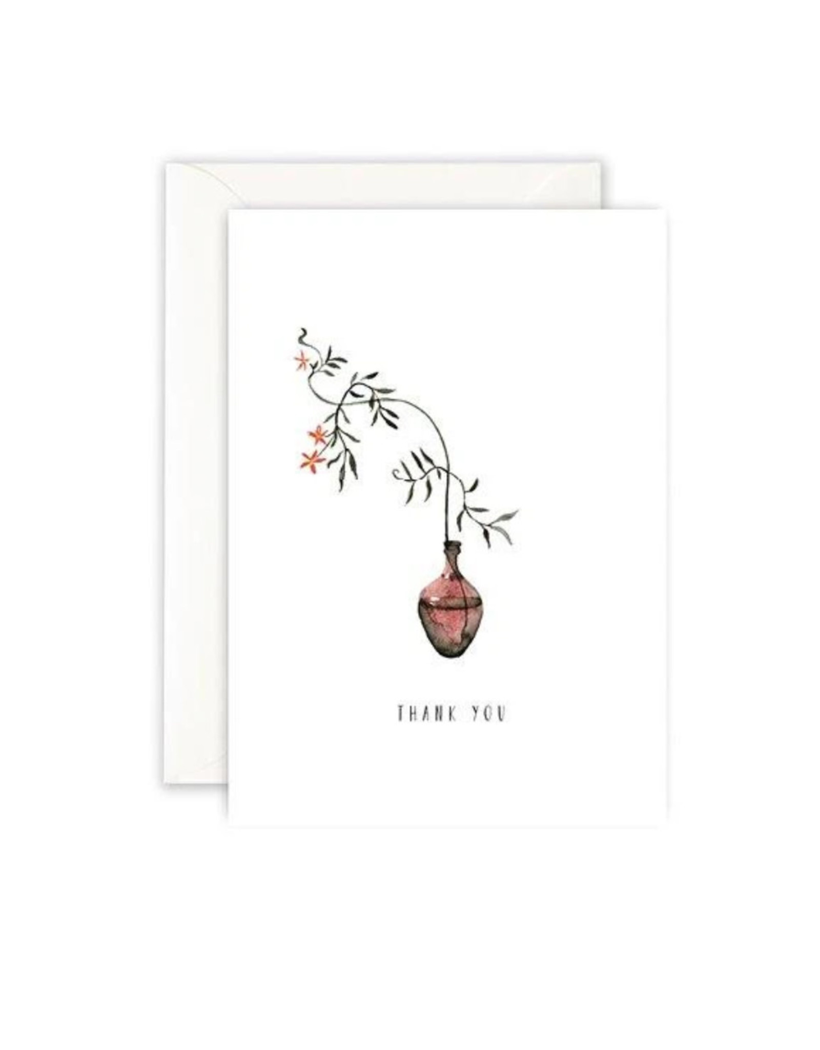 Leo La Douce Wenskaart - Thank you ( Flower Vase ) - Dubbele kaart + Envelope
