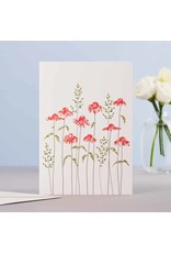 Eloise Hall Wenskaart - Echinacea & Grass - Dubbele Kaart + Envelop