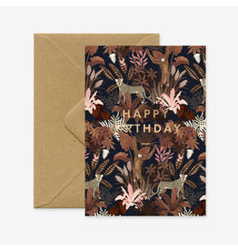 All The Ways to Say Wenskaart - Monkie Happy Birthday - Dubbele kaart + Envelop - 11,5 x 16,5 - Blanco