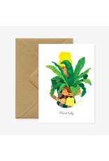 All The Ways to Say Wenskaart - Plant lady  - Dubbele kaart + Envelop - 11,5 x 16,5 - Blanco