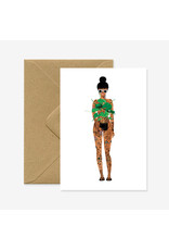 All The Ways to Say Wenskaart - Naked girl with plant  - Dubbele kaart + Envelop
